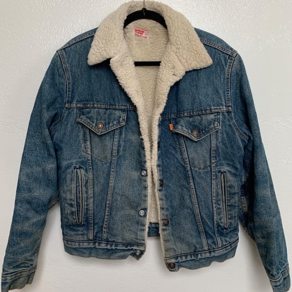 Levi's Denim Shearling Jacket Men's Size 42